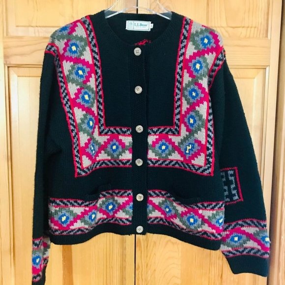 L.L. Bean Sweaters - L.L. Bean Cowichan Women’s Cardigan Sweater 100% Wool Sz. Large